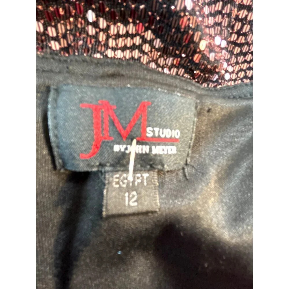 JM Studio Womens Dress Wrap Style Rose Bronze Sparkle Size 12 NWT - Picture 3 of 7